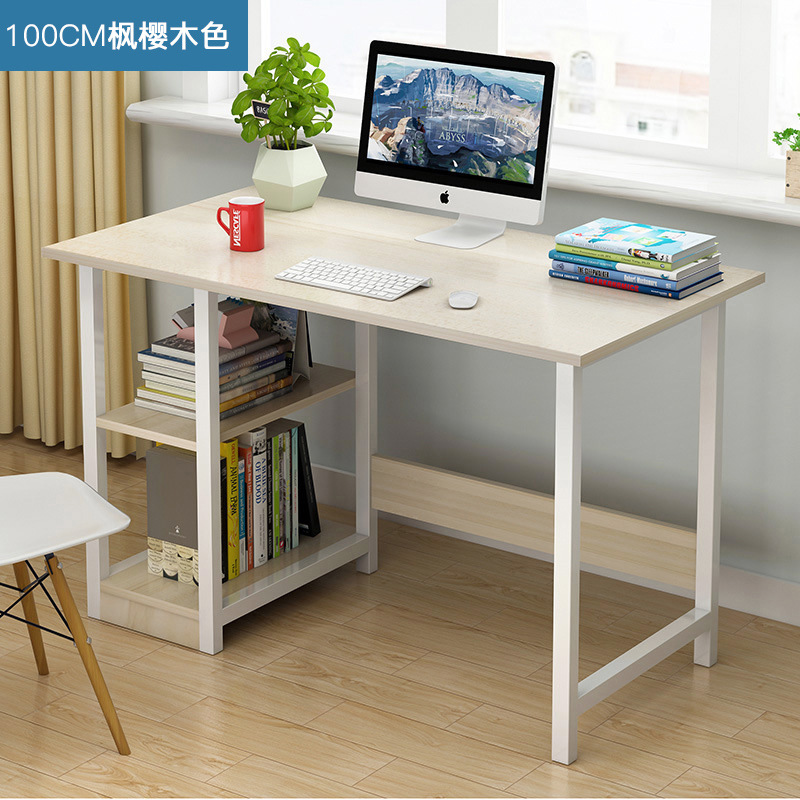 电脑桌台式家用简约组装单人学生宿舍书桌简易经济型小桌子卧室：100CM枫樱木色