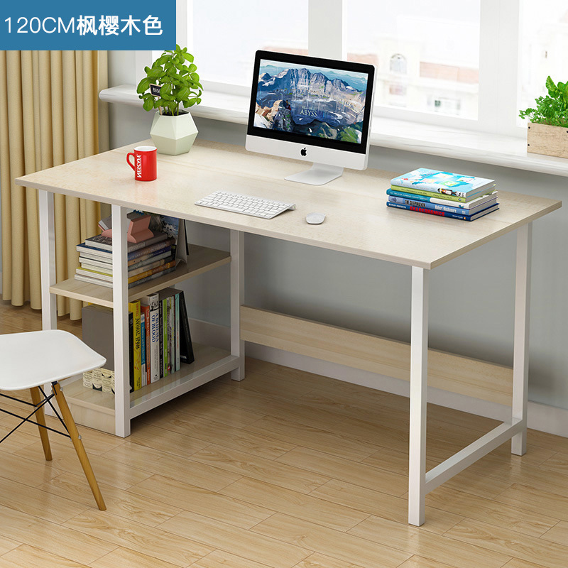 电脑桌台式家用简约组装单人学生宿舍书桌简易经济型小桌子卧室：120CM枫樱木色