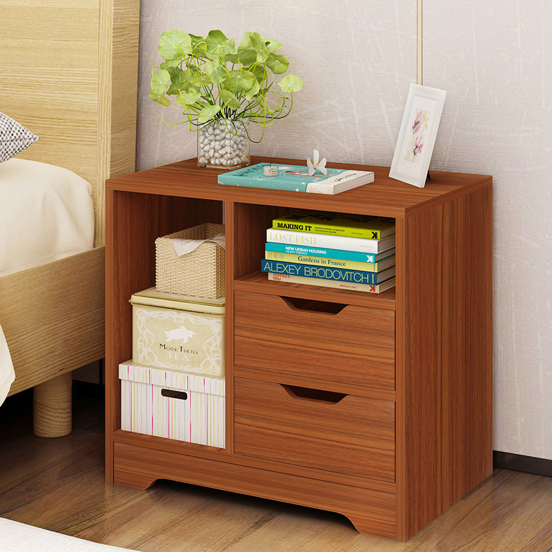 床头柜置物架简约现代小型卧室经济型收纳柜仿实木储物简易小柜子