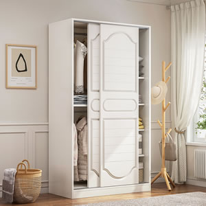 北欧推拉门衣柜现代简约经济型移门衣柜组装家用卧室整体大衣柜