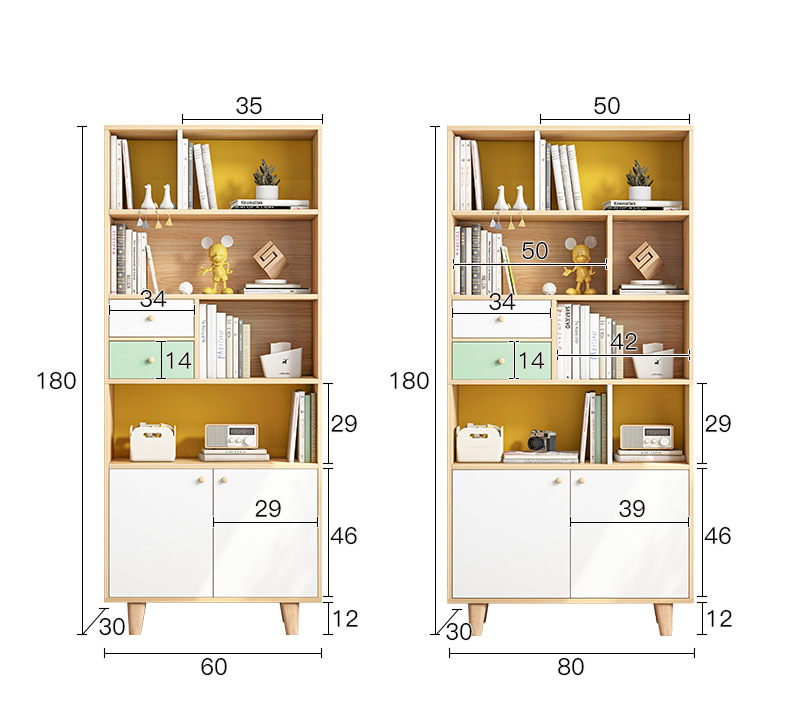 书架置物架落地简约家用客厅创意收纳柜组合多功能学生简易小书柜