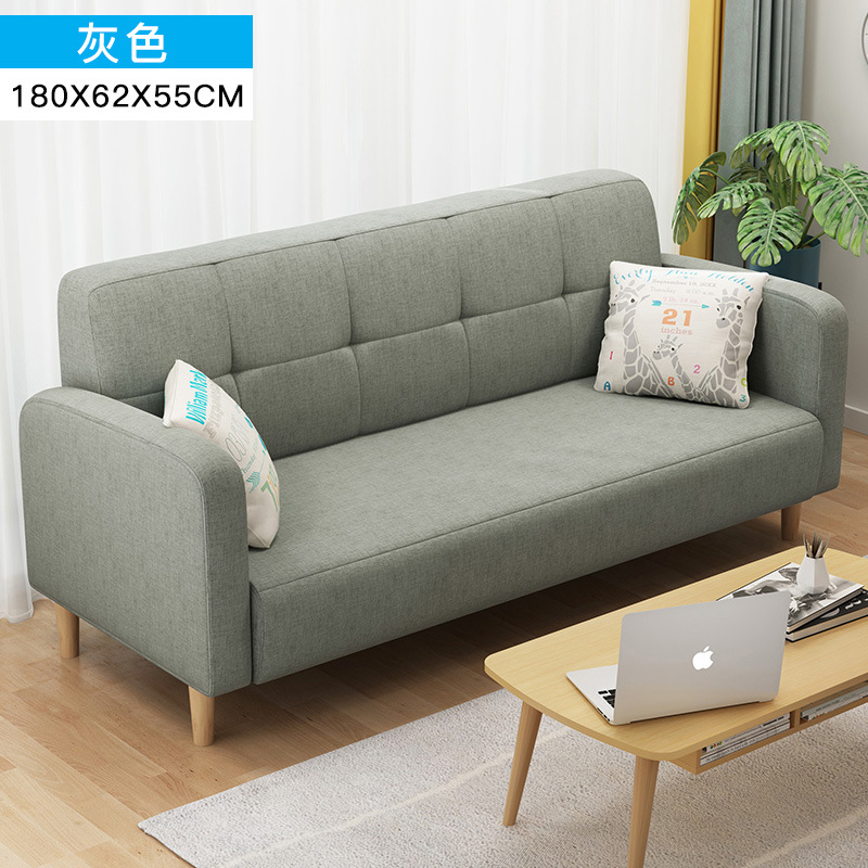 单人小沙发网红款客厅户型阳台卧室懒人单人床经济型北欧沙发布艺：180cm灰色