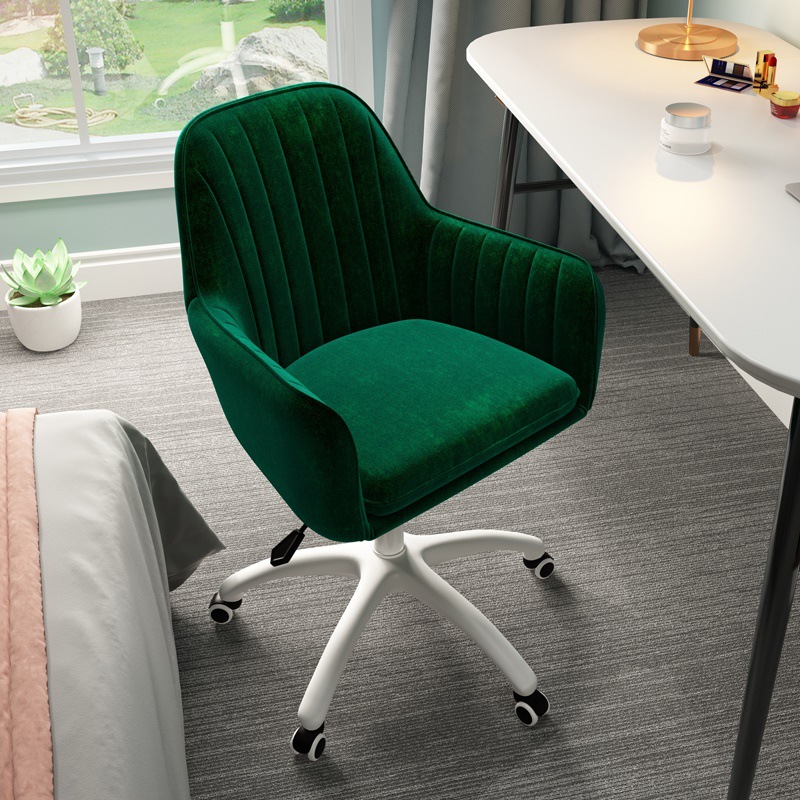 办公椅舒适久坐电脑椅家用会议椅简约现代学生椅靠背工作升降椅子：墨绿色