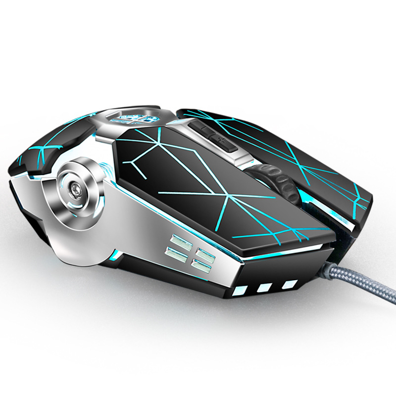 新款蝰蛇机械鼠标游戏牧马人有线发光电脑USB电竞鼠标