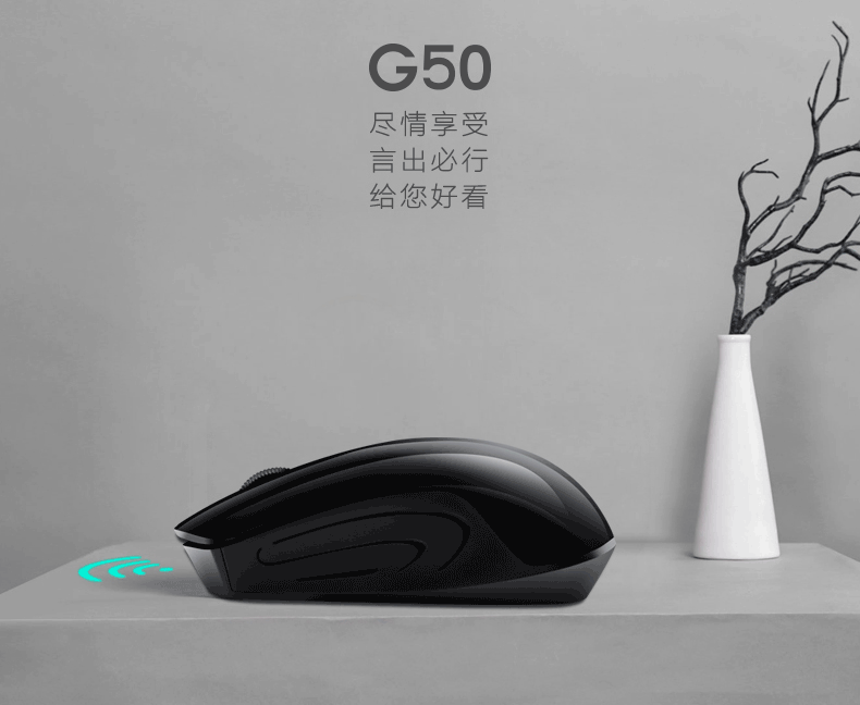 乐翔G50 笔记本台式电脑一体机2.4G 黑色白色无线鼠标