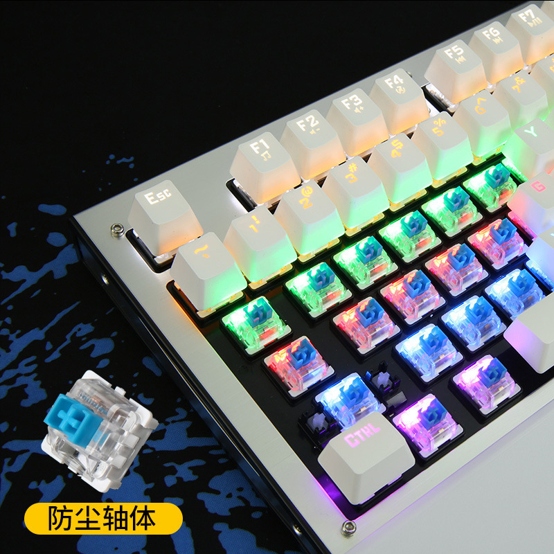 K28 87键104电竞游戏机械键盘USB有线背光青轴笔记本和平精英