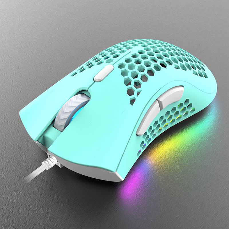 蝰蛇RGB宏定义洞洞游戏鼠标电竞吃鸡lol有线办公商务笔记本鼠标：蓝色