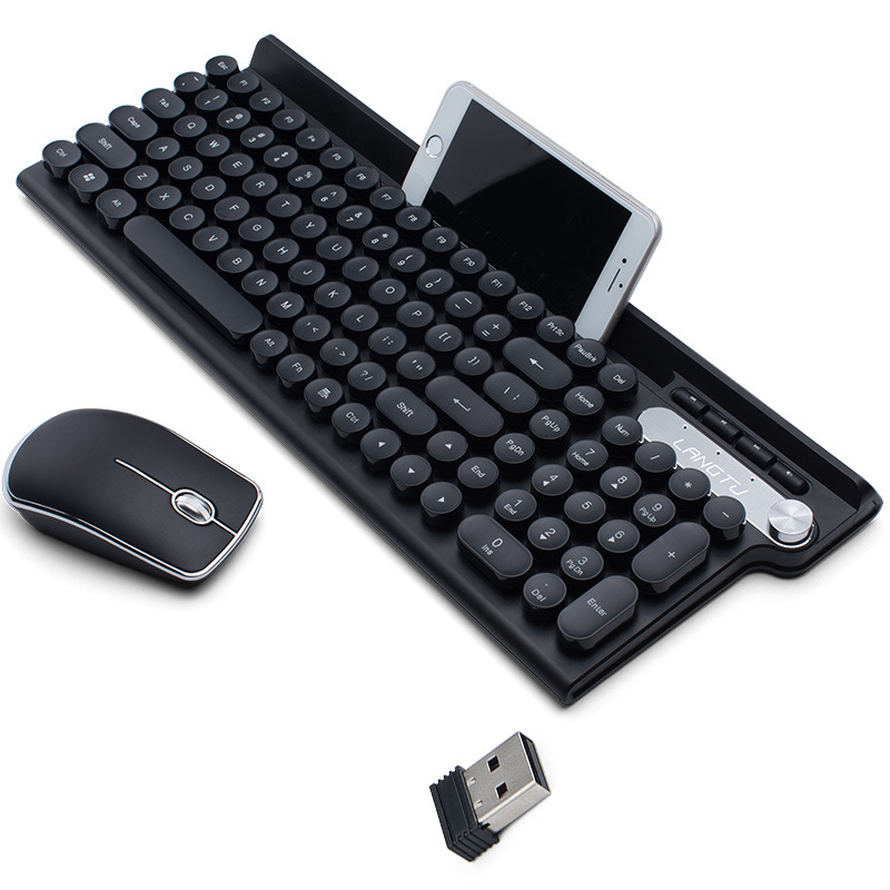狼途LT500无线键盘鼠标套装防洒游戏办公家用静音笔记本电脑键盘