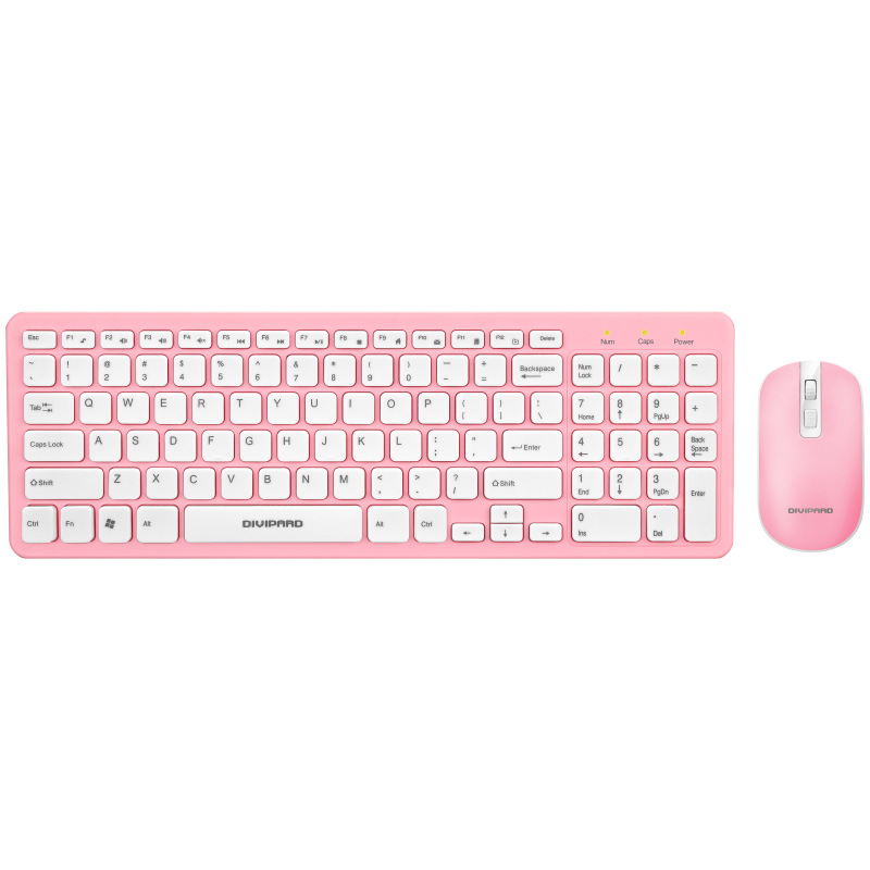 帝王豹KM530巧克力超薄商务键盘鼠标套件 电脑笔记本无线键鼠套装：帝王豹KM530粉色