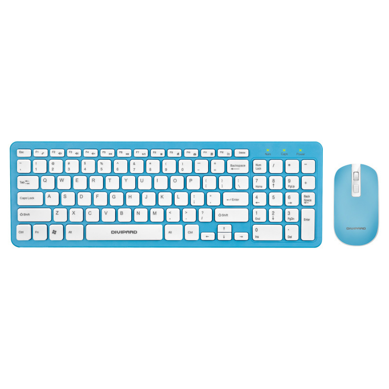 帝王豹KM530巧克力超薄商务键盘鼠标套件 电脑笔记本无线键鼠套装：帝王豹KM530蓝色