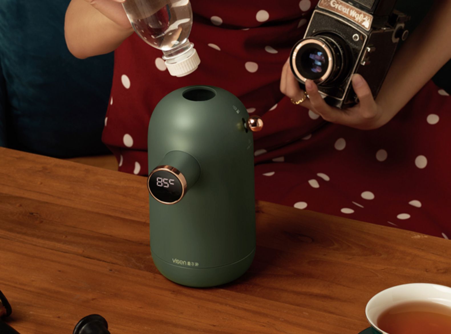 VISEN维尔逊复古即热式饮水机 家用台式小型便携式迷你口袋热水机
