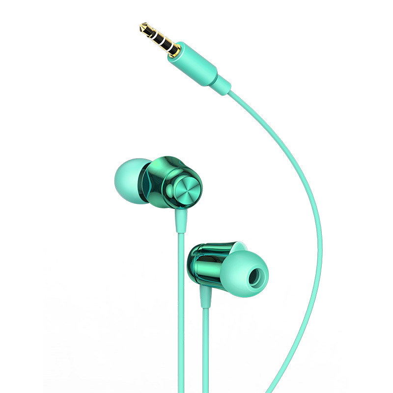 3.5通用线控带唛有线耳机入耳式重低音立体声耳机动圈式耳塞：绿色