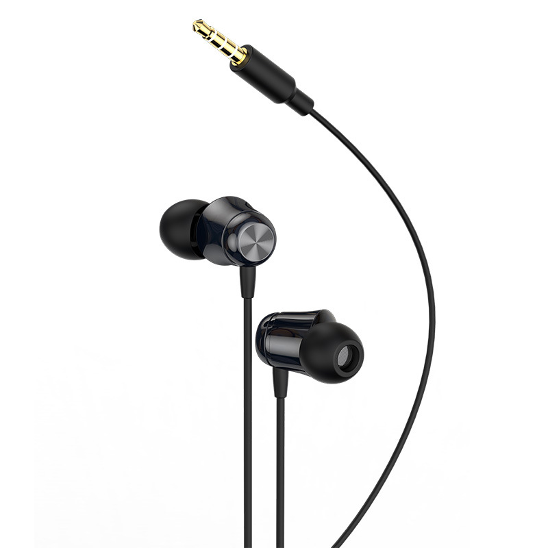 3.5通用线控带唛有线耳机入耳式重低音立体声耳机动圈式耳塞：黑色