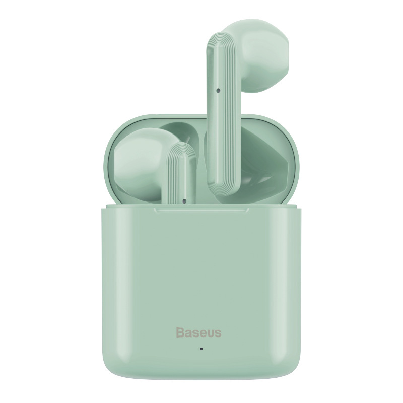 W09无线蓝牙耳机5.0 TWS耳机触控通话耳机户外运动音乐耳机：绿色