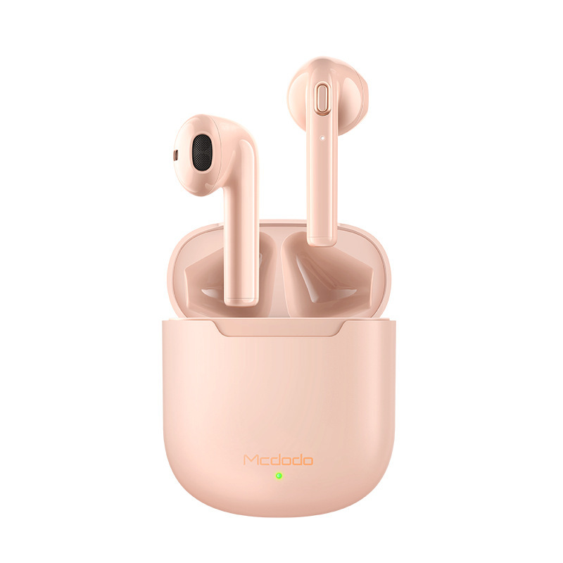 无线蓝牙耳机双动圈无线入耳式TWS5.0蓝牙耳机：粉色