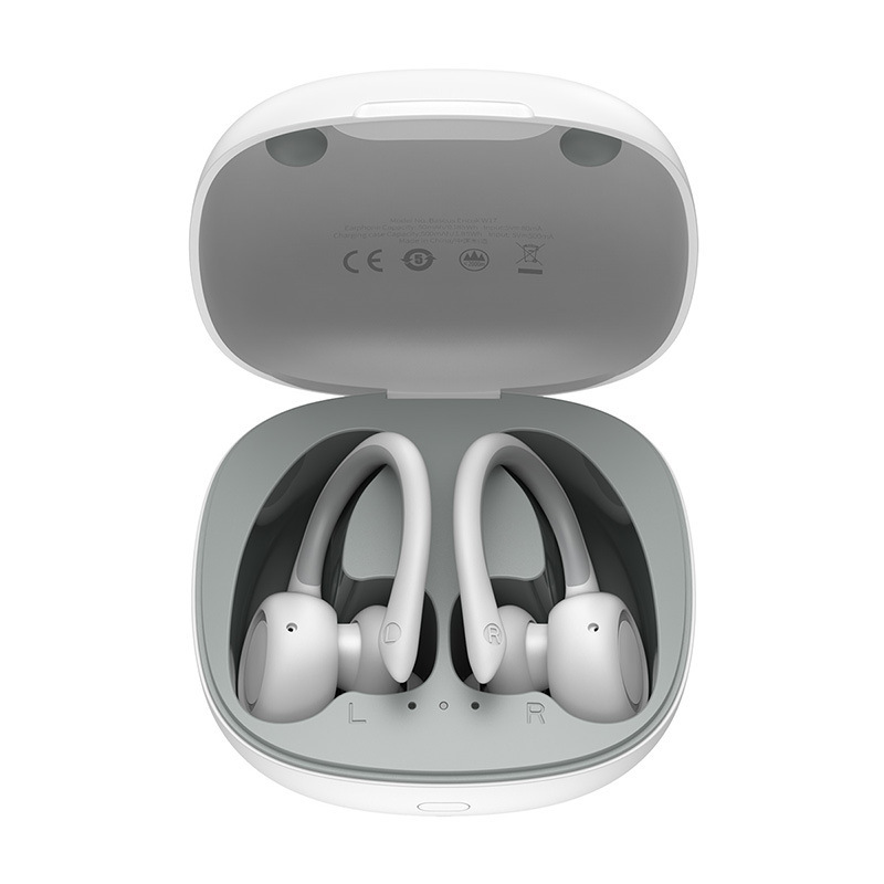 Encok TWS真无线蓝牙耳机可拆卸挂耳式数显入耳式无线充耳机：（挂耳式+无线充）白色