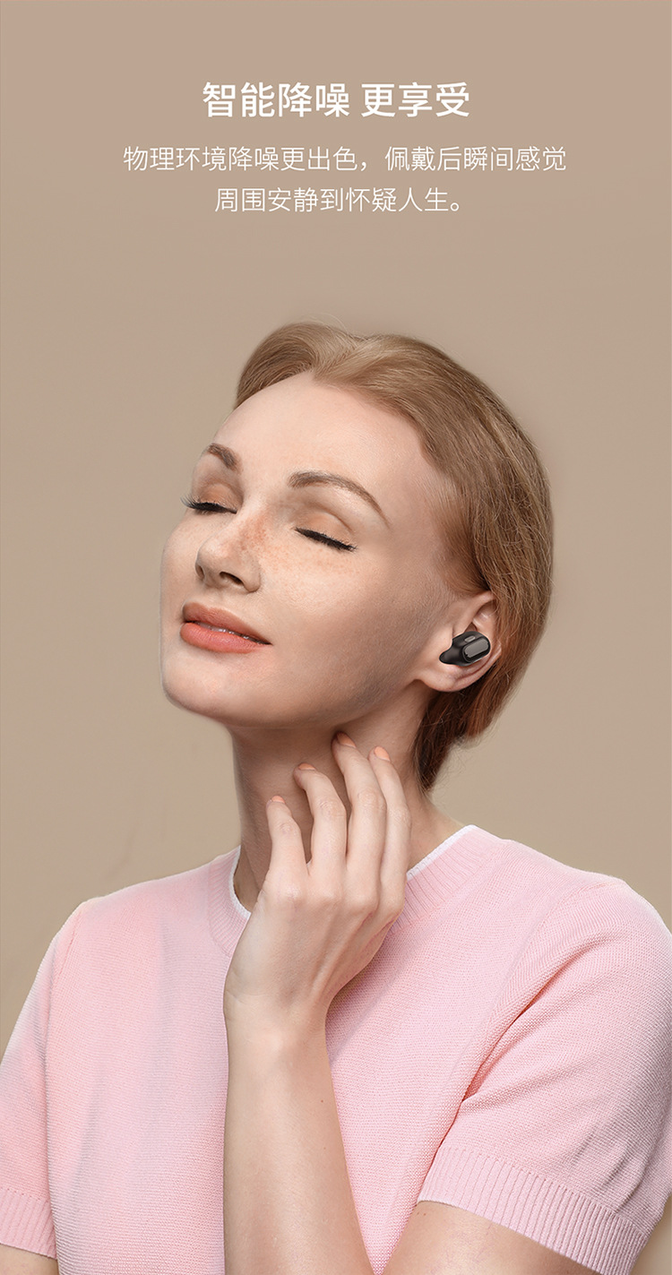 Encok TWS真无线蓝牙耳机可拆卸挂耳式数显入耳式无线充耳机