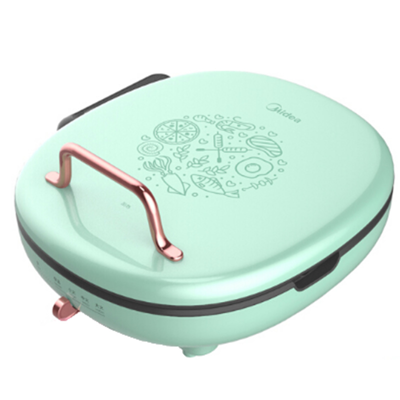 美的电饼铛家用煎烤机下盘可拆洗加厚深盘煎饼铛早餐机JK30P212：绿色
