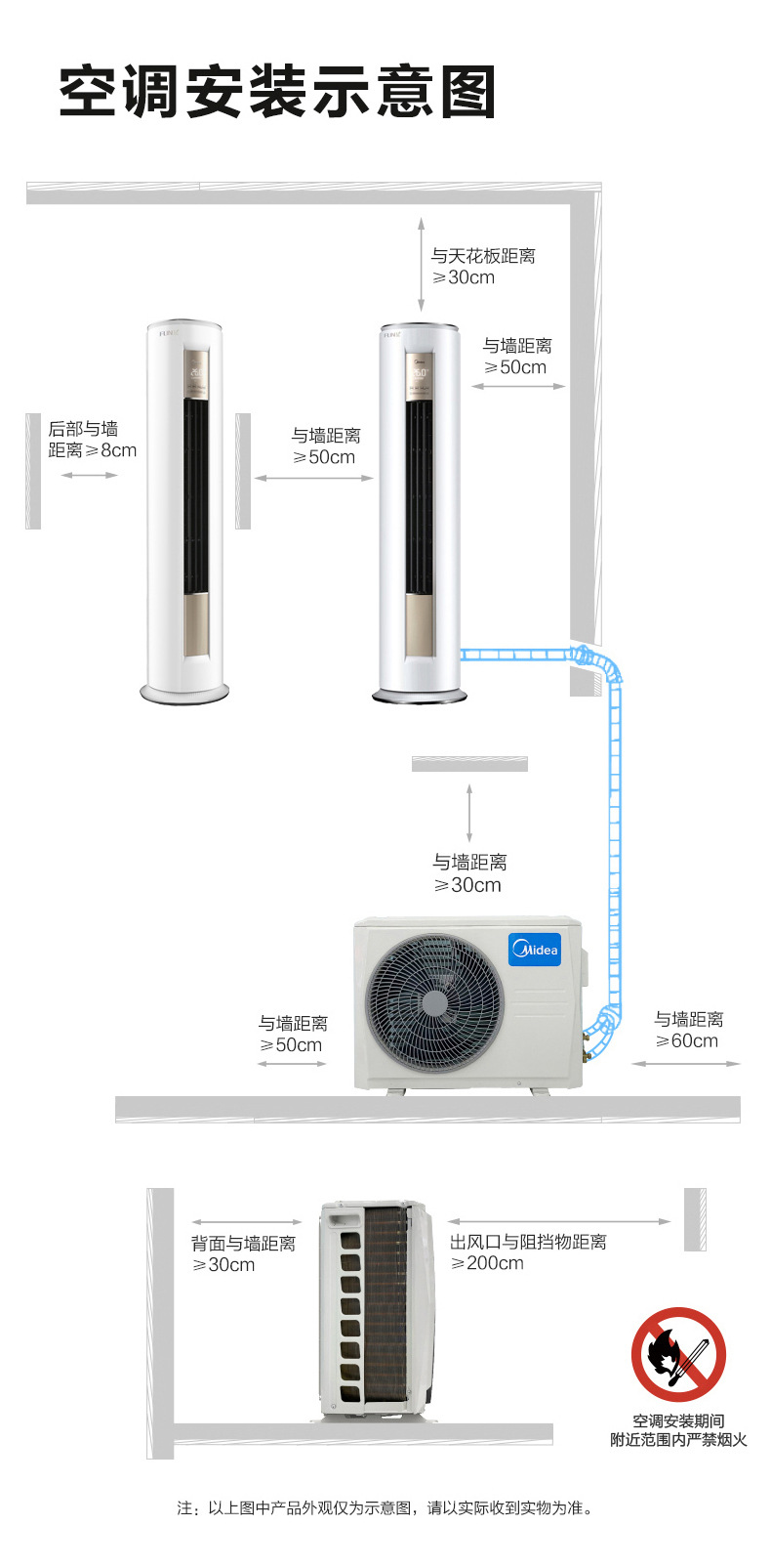Midea/美的大2匹冷暖变频柜机立式3P客厅空调圆柱家用新一级能效
