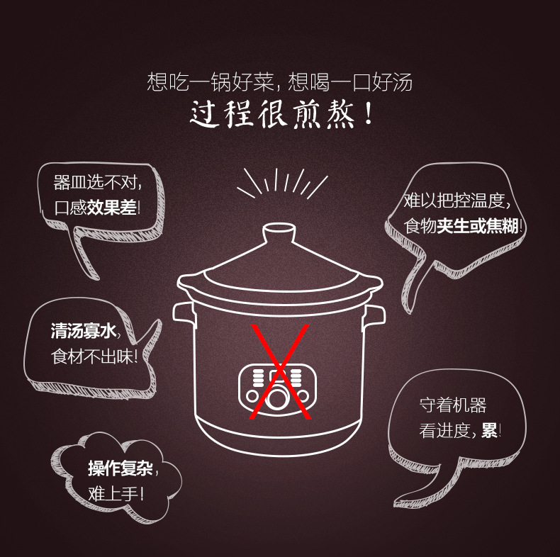 Midea/美的DG50Easy201/WTGS401电炖锅5升炖盅煮粥煲汤锅陶瓷