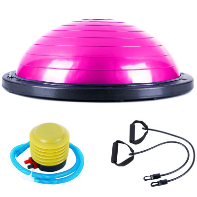 波速球健身球瑜伽球平衡球瑜伽半球bosuball运动健身瑜伽辅助用品：粉色平纹