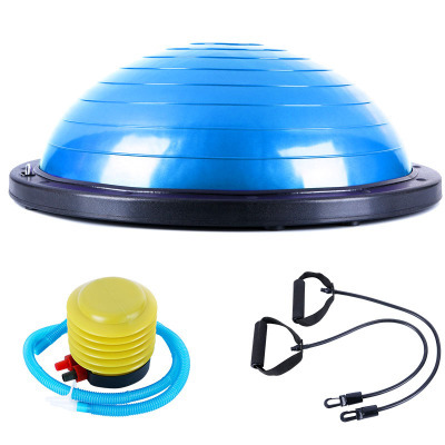 波速球健身球瑜伽球平衡球瑜伽半球bosuball运动健身瑜伽辅助用品：蓝色平纹