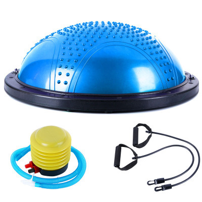 波速球健身球瑜伽球平衡球瑜伽半球bosuball运动健身瑜伽辅助用品：蓝色按摩点