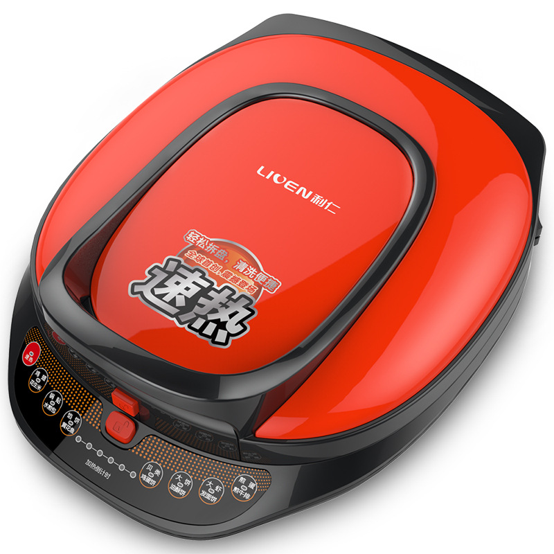 利仁LR-S3000电饼铛双面加热智能可拆洗电饼档蛋糕机煎饼：橙色