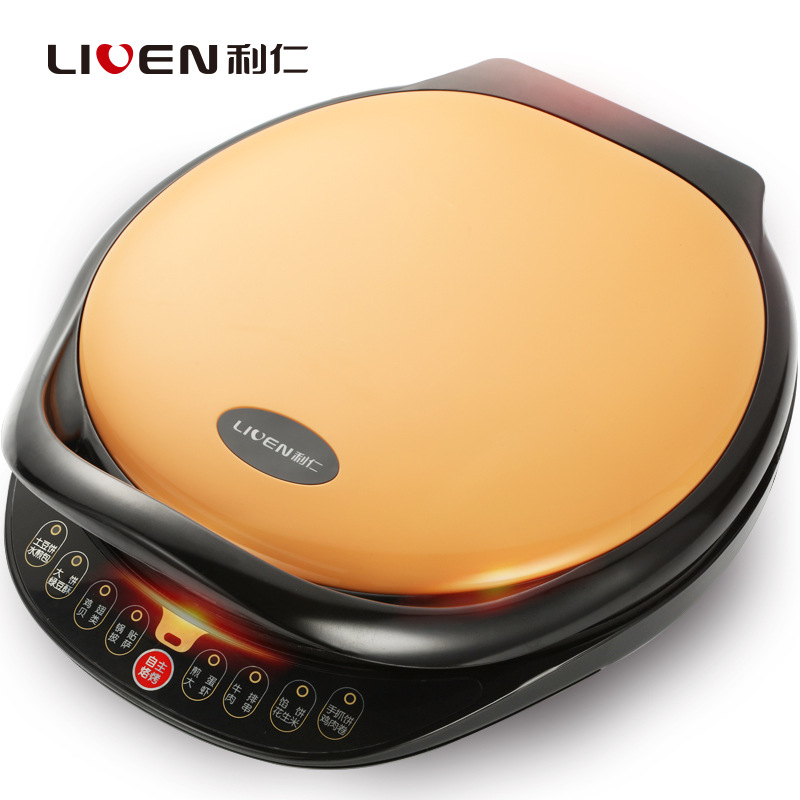 利仁LR-A3200A电饼铛双面家用智能多功能烙饼机不粘锅煎烤机正品：橙色