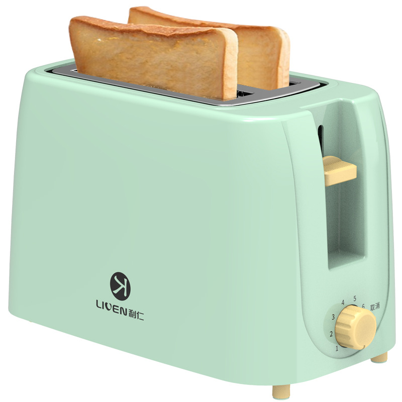 利仁烤面包片机家用多功能早餐机小型多士炉全自动双面煎烤吐司机：绿色