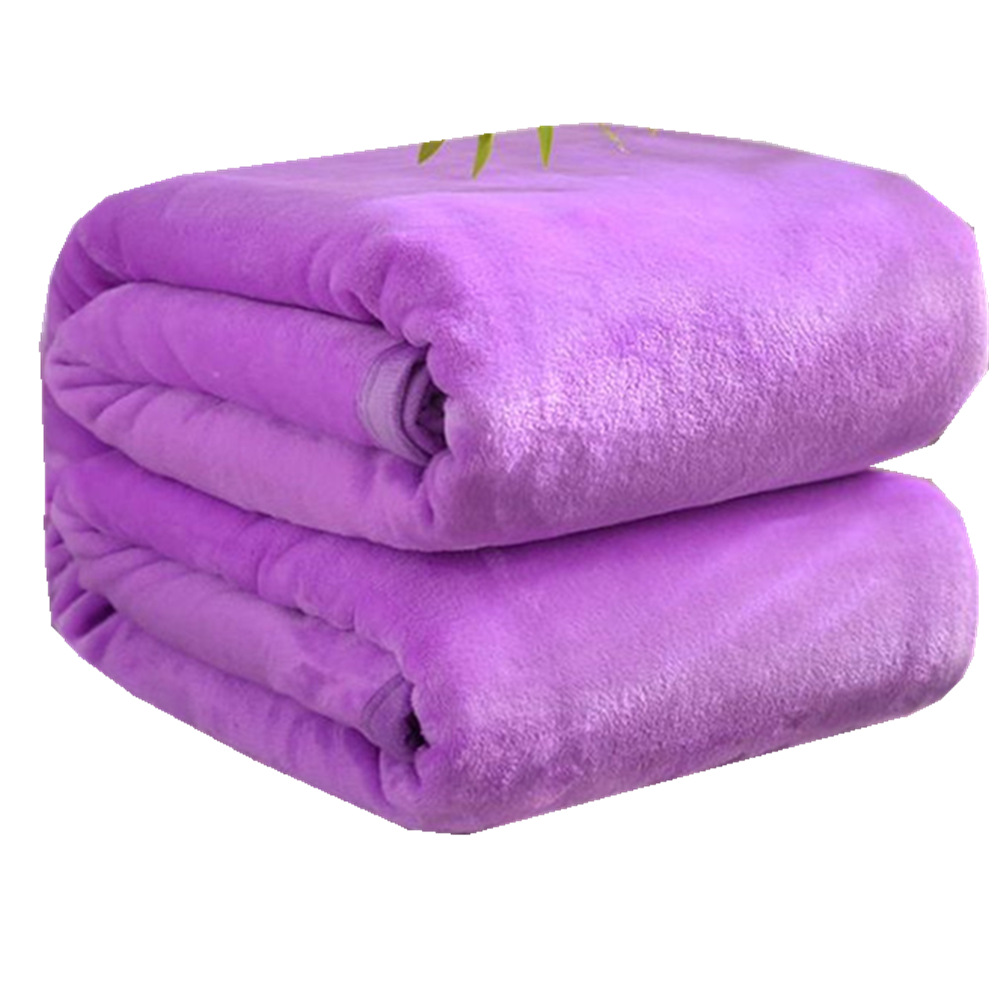 加厚纯色空调毯春夏季法莱绒毛毯儿童小毯子午睡毯盖毯