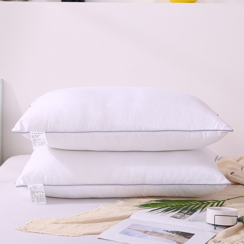 新款羽丝棉枕头家用宾馆单人枕芯柔软舒适靠枕：纯白