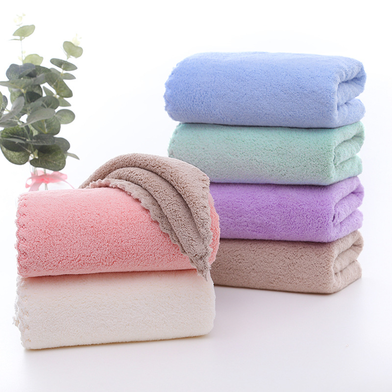 洗脸巾纤维干发巾美容巾家居日用柔软吸水面巾珊瑚绒毛巾
