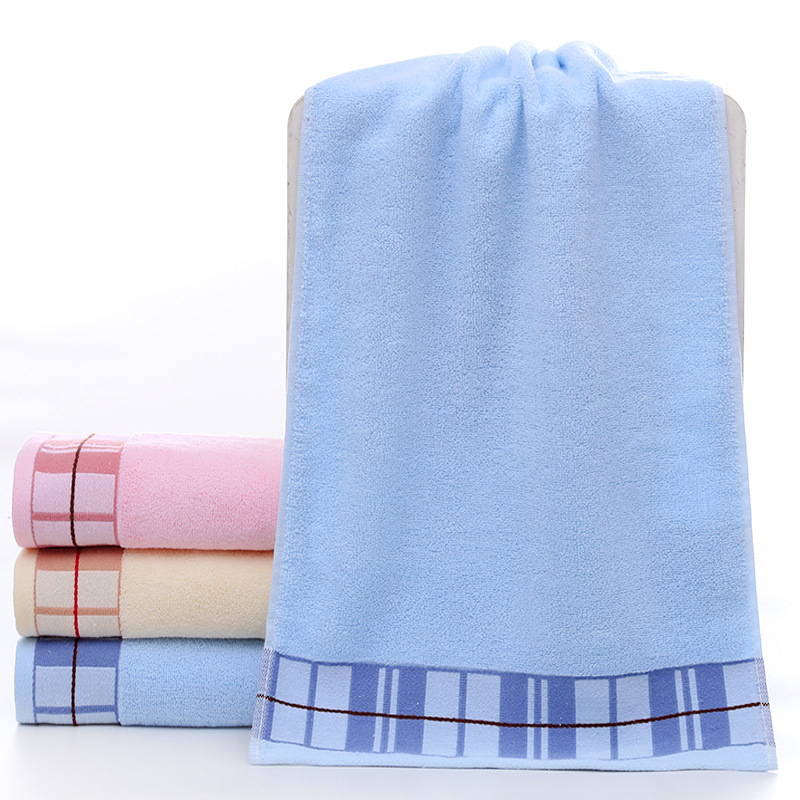 新款家居日用素色棉毛巾 吸水柔软成人洗脸巾钢琴条毛巾商超毛巾