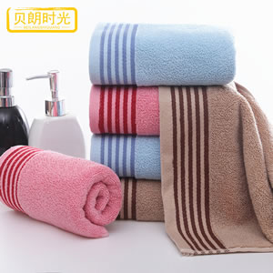 新款五彩段毛巾35*75 柔软吸水棉毛巾舒适成人面巾家用洗脸巾