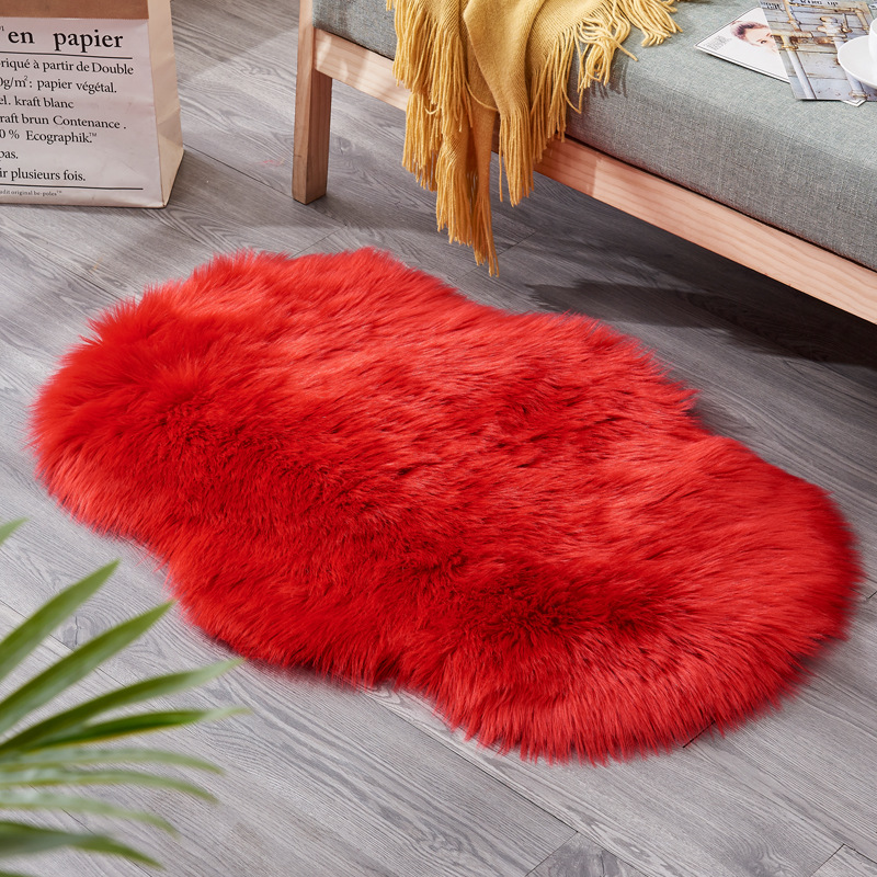 爆款地毯家用防寒防滑不规则茶几地垫沙发坐垫：红色