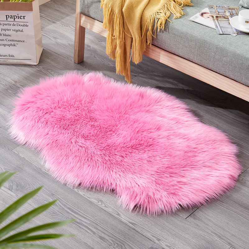 爆款地毯家用防寒防滑不规则茶几地垫沙发坐垫：玫红色0