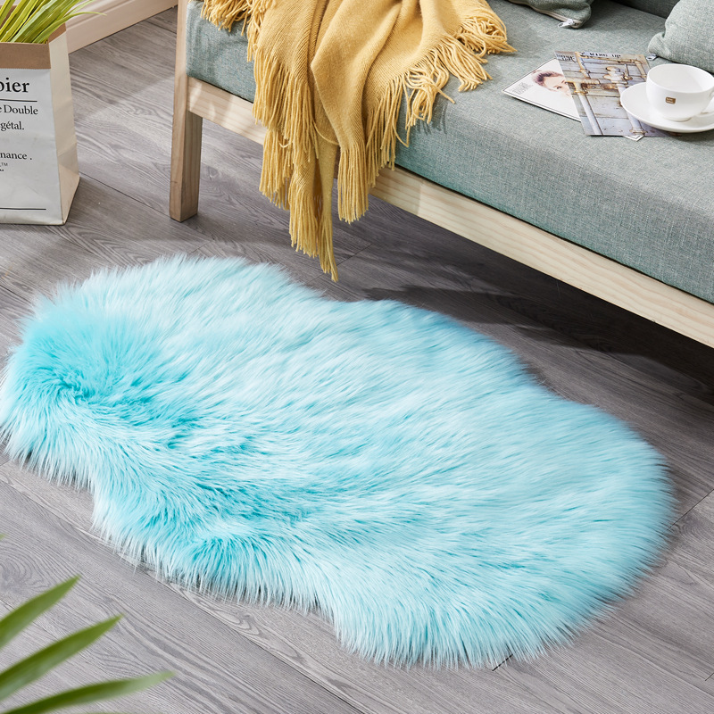 爆款地毯家用防寒防滑不规则茶几地垫沙发坐垫：浅蓝色0