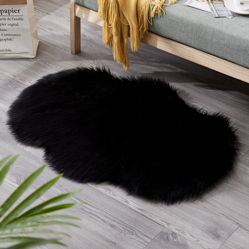 爆款地毯家用防寒防滑不规则茶几地垫沙发坐垫：黑色0