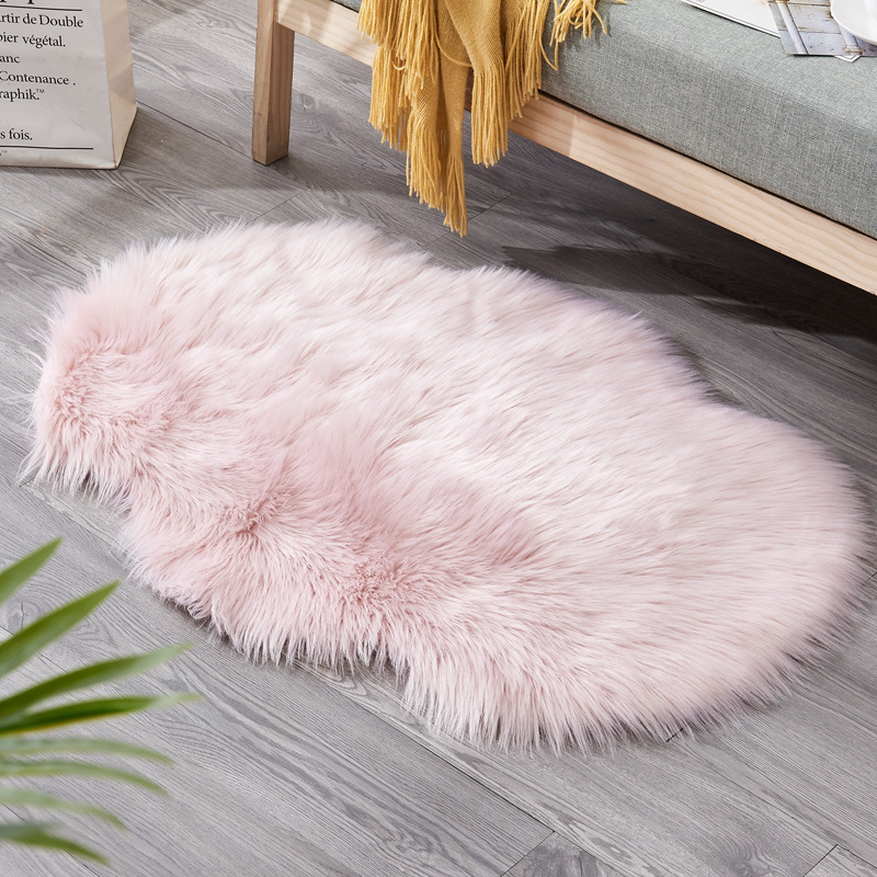 爆款地毯家用防寒防滑不规则茶几地垫沙发坐垫：浅粉色