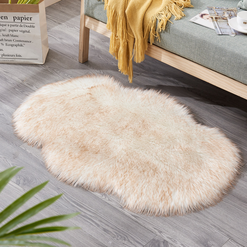 爆款地毯家用防寒防滑不规则茶几地垫沙发坐垫：白黄尖色0