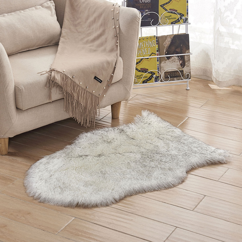 家用欧式地毯客厅地垫长毛绒防寒躺椅办公椅子垫：白色毛尖