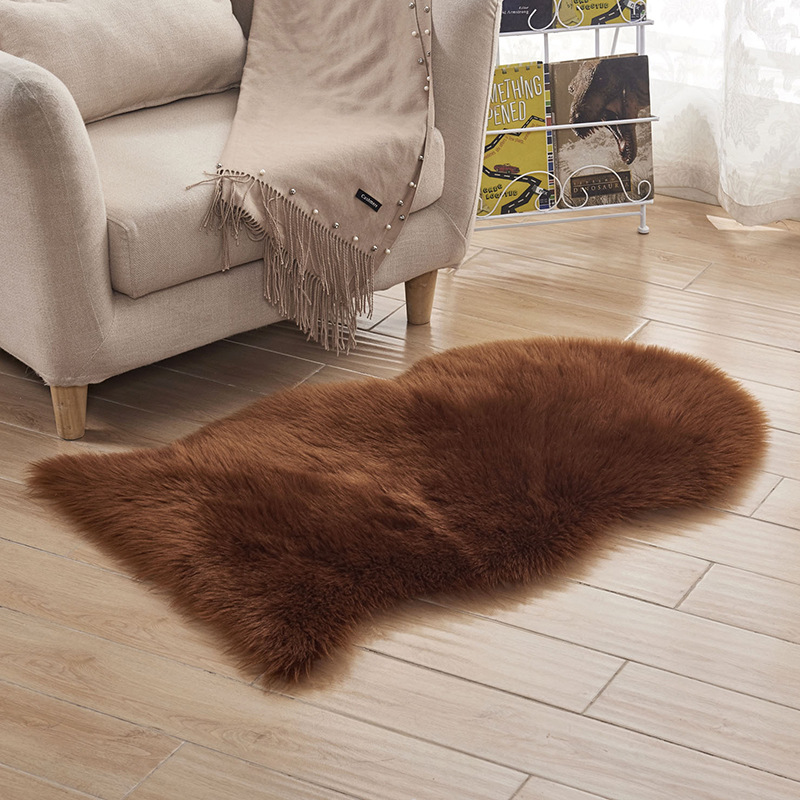 家用欧式地毯客厅地垫长毛绒防寒躺椅办公椅子垫：咖啡色