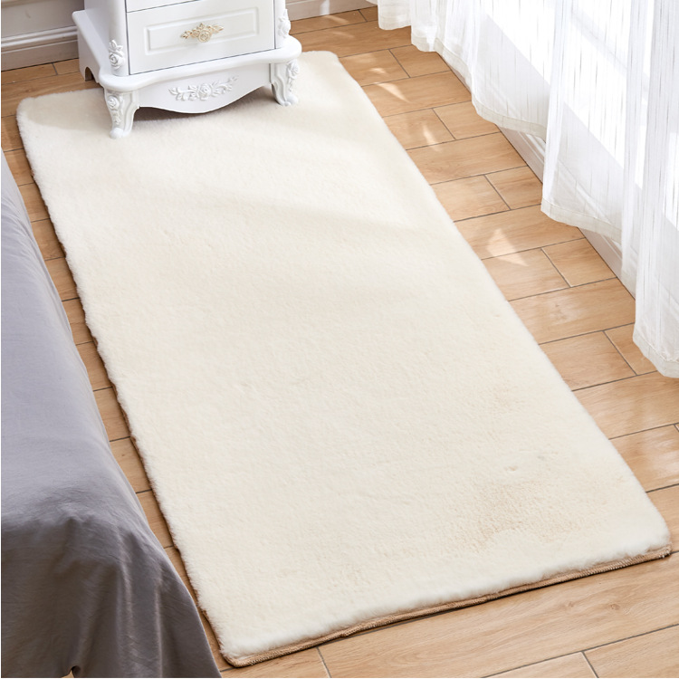 地毯客厅北欧ins房间床边毯仿兔毛绒涤棉底加厚地垫门厅地毯
