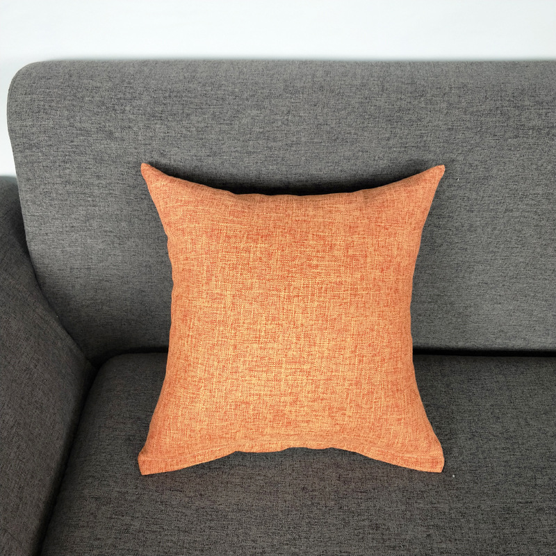 仿麻布抱枕棉麻风格靠垫沙发靠枕套：加厚橘色0