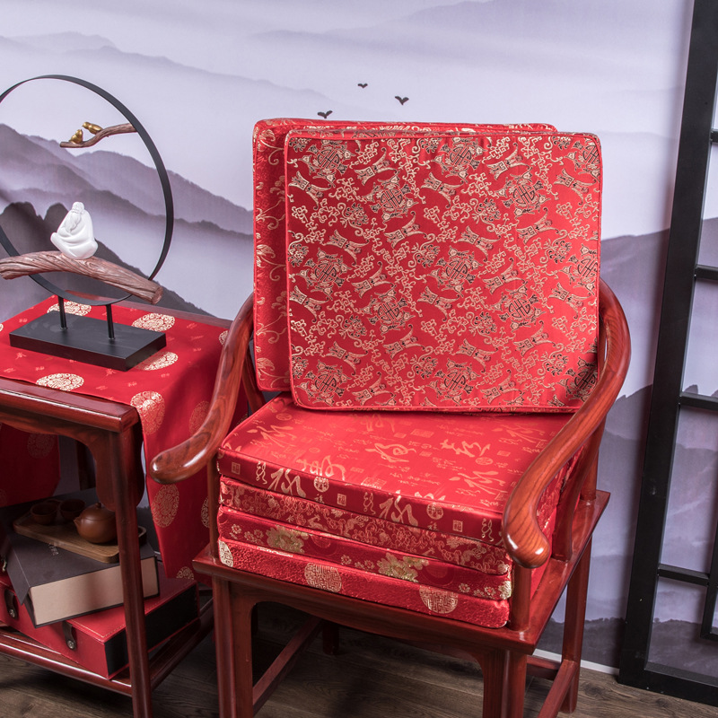 新中式椅子垫加硬35D海绵坐垫红木沙发垫福禄寿垫子