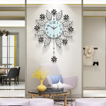 钟表挂钟客厅现代简约摇摆创意欧式时尚个性卧室静音装饰石英钟大