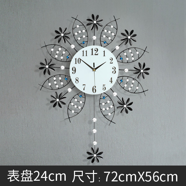 钟表挂钟客厅现代简约摇摆创意欧式时尚个性卧室静音装饰石英钟大：JT1555A-56