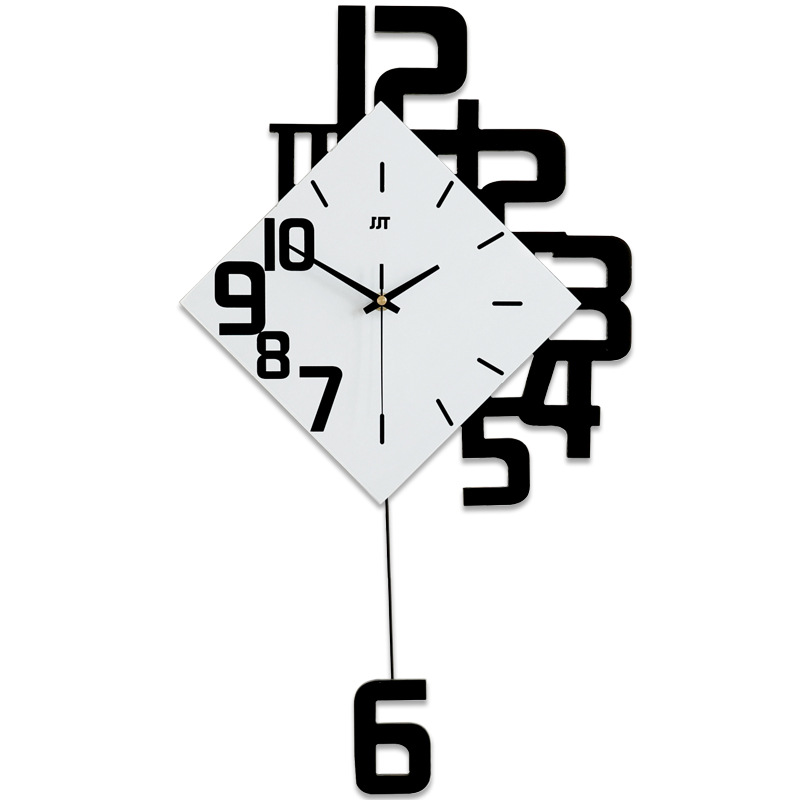 挂钟客厅创意钟表免打孔家用时尚时钟挂墙简约大气石英个性装饰钟