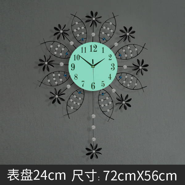 金属挂钟客厅创意时钟欧式家用装饰钟表铁艺静音石英钟：JT1555AY-5626